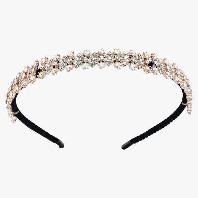 

Pink Rose Charm Hair Band(Gold)