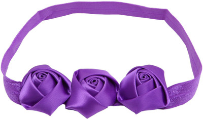 

NeedyBee Purple Satin Rose Baby Girls and Newborn Head Band(Purple)