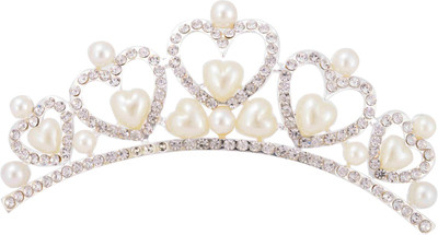 

Aaishwarya Pearls in a Heart Princess Tiara Head Band(Silver)