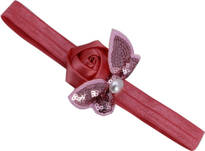 

Pikaboo Sequin Bow With Rose Flower Head Band(Pink)