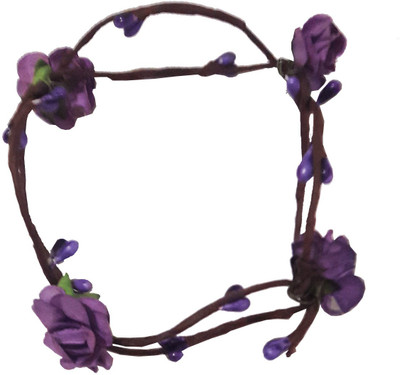 

CraftEra Stunning Handmade Purple Floral Hand Tiara/Crown for Girls Head Band(Purple)