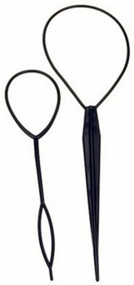 

GalexiaR Topsy Tail Hair Braid Ponytail Maker 2Pc Hair Accessory Set(Black)