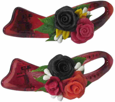 

Advanc Hotline Porcelain clay work fancy banana clip (Combo of 2) Hair Clip(Multicolor)