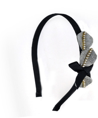 Sagunya Leaf Embedded Hair Band(Silver, Black)