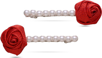 

Sparkle Street Rose Bows Hair Accessory Set(White, Red)