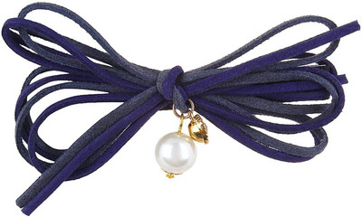 

Fayon Funky Fashion Blue And Grey Bow Lace Pearl Hair Pin(Blue)