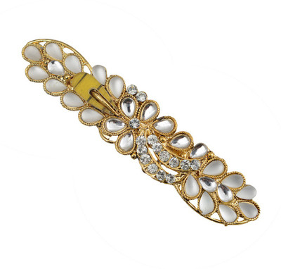

Taj Pearl Designer Hair Clip(Gold)