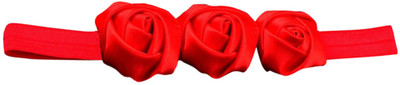 

AkinosKIDS Three Roses Shiny Satin Flower Soft Head Band(Red)