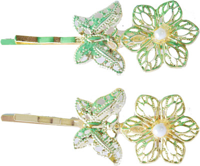 

Bows Are Wows cute butterfly & flower Hair Pin(Gold)