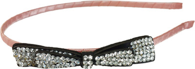 

Ammvi Creations CZ Embellished Long Bow Charm Glossy Sleek for Women Hair Band(Multicolor)