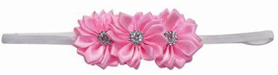 

Pinkblueindia Three Satin Flowers with Soft Lace Head Band(Pink)