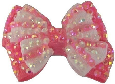 

Viva Fashions Sequined Bow Tic Tac Hair Clip(Pink, Orange)