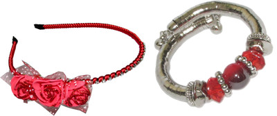 

ASMO Floral Hairband with Bracelet Hair Accessory Set(Multicolor)