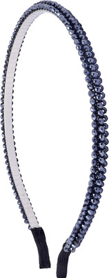 

The Ethnic Wears Metal Alloy, Silk Covered, Beeds, Crystal & CZ Stones, etc. Hair Band(Blue)