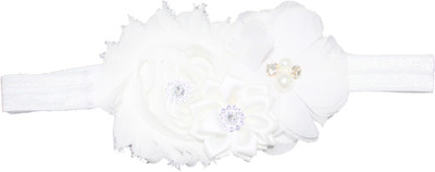 

Mamaboo White triple shaded fancy flower Head Band(White)