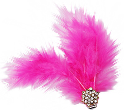

Dchica Feathers and diamanates Hair Clip(Red)