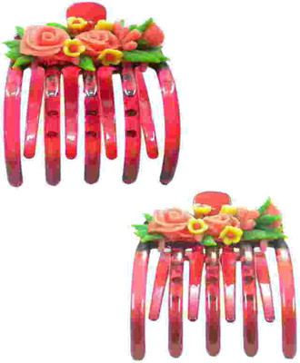 

Advanc Hotline Porcelain clay work fancy banana clip (Combo of 2) Hair Clip(Multicolor)