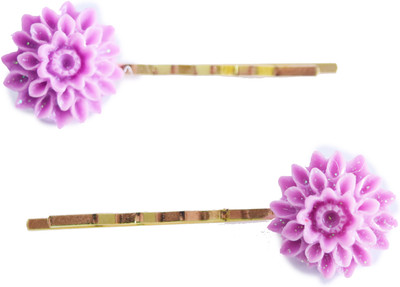 

Bows Are Wows Gorgeous Luxe Flower Hair Pin(Purple, Gold)