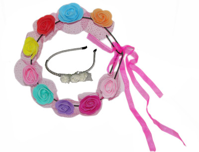 

Juhi Tiara with Floral Hairband Hair Accessory Set(Multicolor)