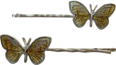 

B-Fashionable Golden Enamel Butterfly Bobby Hair Pin(Yellow)