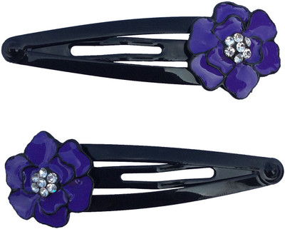 

B-Fashionable Purple Flower Snap Tic Tac Clip(Purple, Black)