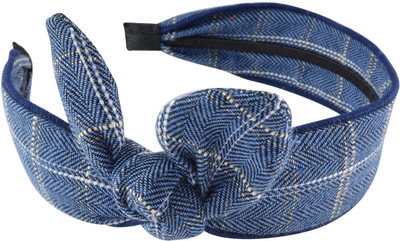 

Sarah Denim Checks Hair Band(Blue)