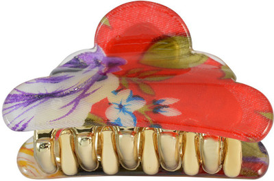 

Sarah Floral Print Hair Claw(Red)