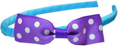 

Pikaboo Grograin Polka Bow Hair Band(Purple)