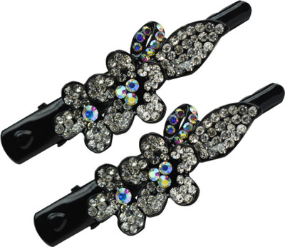 

Glitters Online Silver Colour American Diamond Hair Clip(Silver)