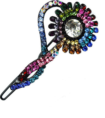 

Glitters Online Golden Colour American Diamond Hair Pin(White)