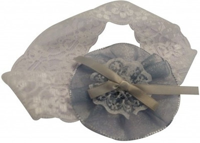 

NeedyBee Lace with Flower for Little Girls Head Band(Grey and White)