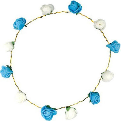 

Pankh Blue and White Roses Tiara Head Band Hair Band(Blue)