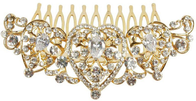 

Muchmore Beautiful Austrian Diamond Stones Work Gold Plated Hair Clip For Kids & Girls Accessories Hair Clip(White)