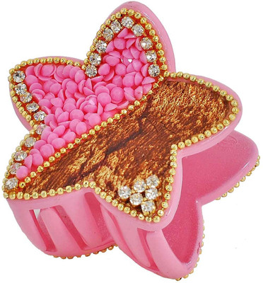 

Maayra Shining Designer Hair Claw(Pink, Gold)