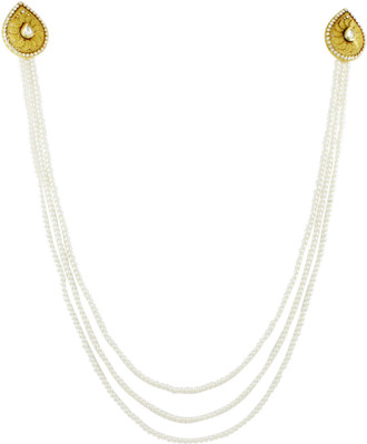 

Orniza Rajwadi Accessories in Pearl Color and Golden Polish Hair Chain(White)