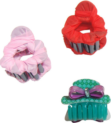 

FNB CLOTH RAPPED HAIR CLAWS SET OF 3 Hair Claw(Multicolor)