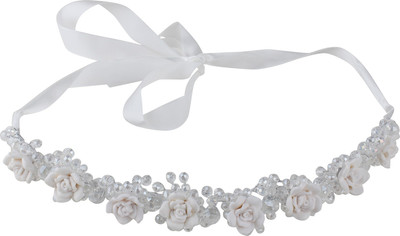 Pink Rose Princess Charm Head Band(White)