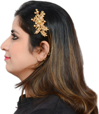 

Mansiyaorange Latest Floral Funky Flexible Foldable Tiarra Hair Pin Hair Accessory Set(Gold)