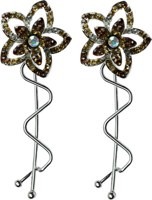 

Glitters Online Golden Colour American Diamond Hair Pin(Gold)
