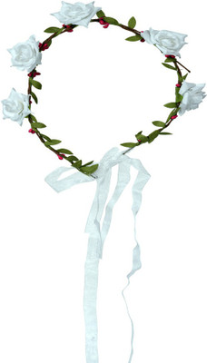

Sagunya Rosellete Tiara Head Band(White)