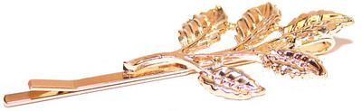 

Joker & Witch Gold plated metal leaves Hair Clip(Gold)