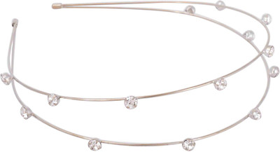 

Aaishwarya Dual Strand Stone Studded Silver Metal Hair Band(Silver)