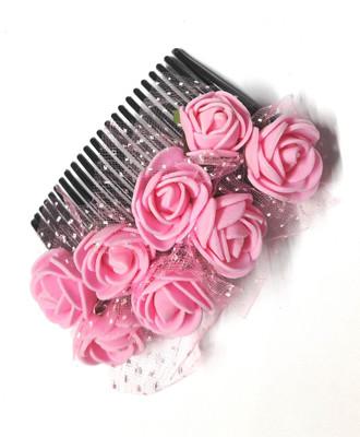 

Blossom Pink flower Gajra style comb Hair Clip(Pink)