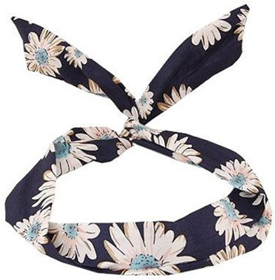 

Young & Forever Floral Rabbit Ear Wired Head Band(Blue, White)