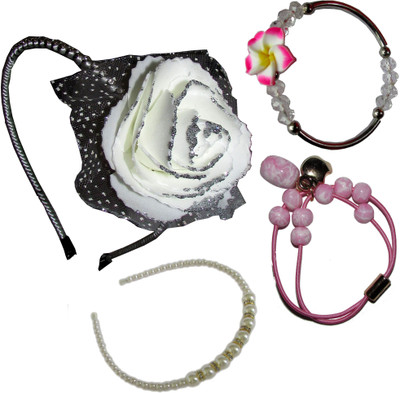 

GD Hairband, Bracelet with Rubberband Hair Accessory Set(Multicolor)