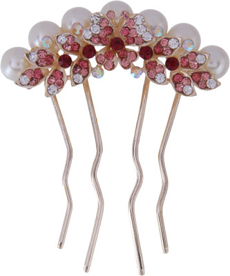 

Pink Rose Bridal Princess Charm Hair Pin(Pink)