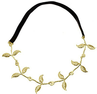 

Jewel Touch Style Diva Leafy Design Hair Band(Gold, Black)
