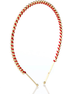 

Trinketbag Interrupted Band of Beads Hair Band(Gold, Red)