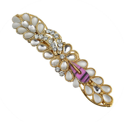 

Taj Pearl Designer Hair Clip(Gold)