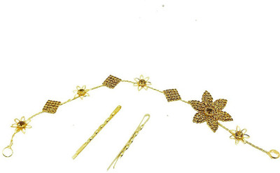 

AccessHer Stone Studded wedding and Party Fancy Premium Quality Tiara With Pin Hair Accessories For Women&Girls (Gold) Head Band(Gold)